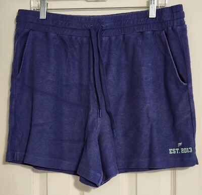 Fabletics Women's Go To Sweat Short Washed Denim XXL 14-16 New w/Tags Drawstring