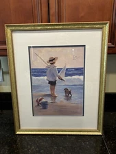 Framed Art Print Crista Kieffer Boy At The Beach 18x22