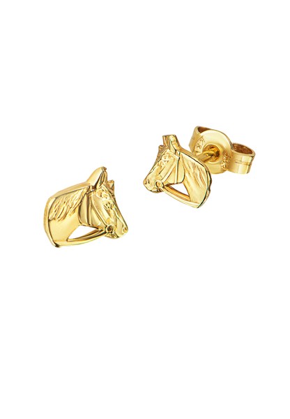 Ohrstecker Mit Pferd Vergoldet 925 Sterling-Silber Ohrschmuck Ohrringe Vergoldet-image
