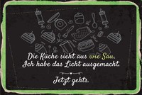 Holzschild 20X30 Cm Die KüChe Sieht Aus Wie Sau Licht Aus Deko Geschenk Schild