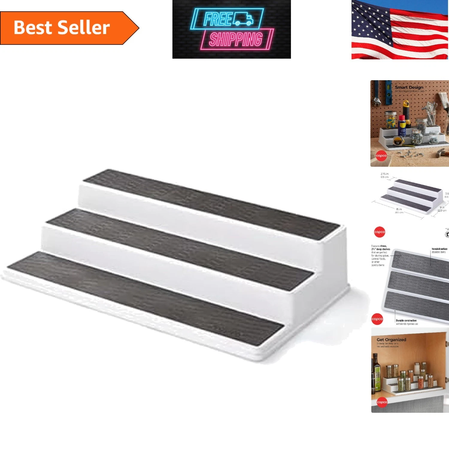 15-Inch Slip-Resistant Spice Rack Organizer – Perfect for Kitchen and Pantry