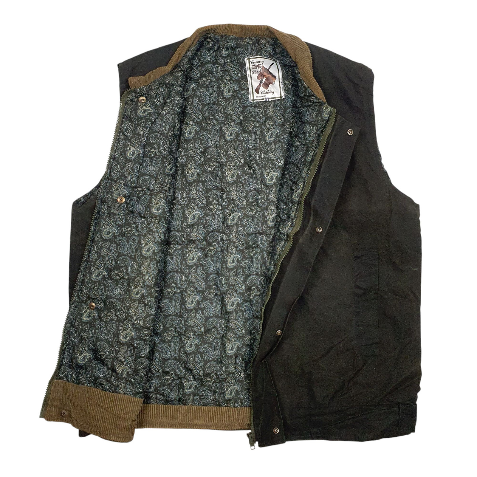 COUNTRY STILE Wax Jacket Coat Gilet Mens L image 2