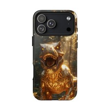 For iPhone / Galaxy / Pixel   Gold Tyrannosaurus Rex Dinosaur Phone Case