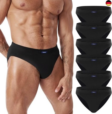Herren Slip 6er Pack 100% Baumwolle Unterhosen Männer Unterwäsche Sport Basic