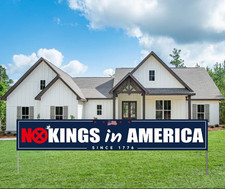 NO KINGS in America Large Banner Sign Flag with Brass Grommets,America Has NO KI