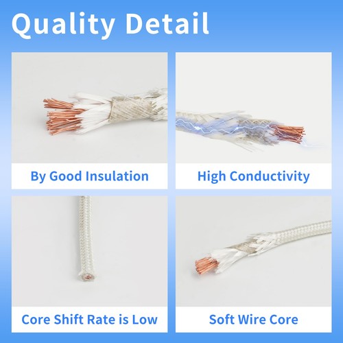 KToyeang 14 Gauge High Temperature Wire 50Ft, -76-932 ℉ 14 AWG Mica Fiberglass - Picture 3 of 7