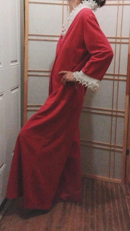 Cozy Soft Vintage 50's Marilyn Palazzo Scalloped Ruffles Romper Loungewear LG/M - Image 3 of 4