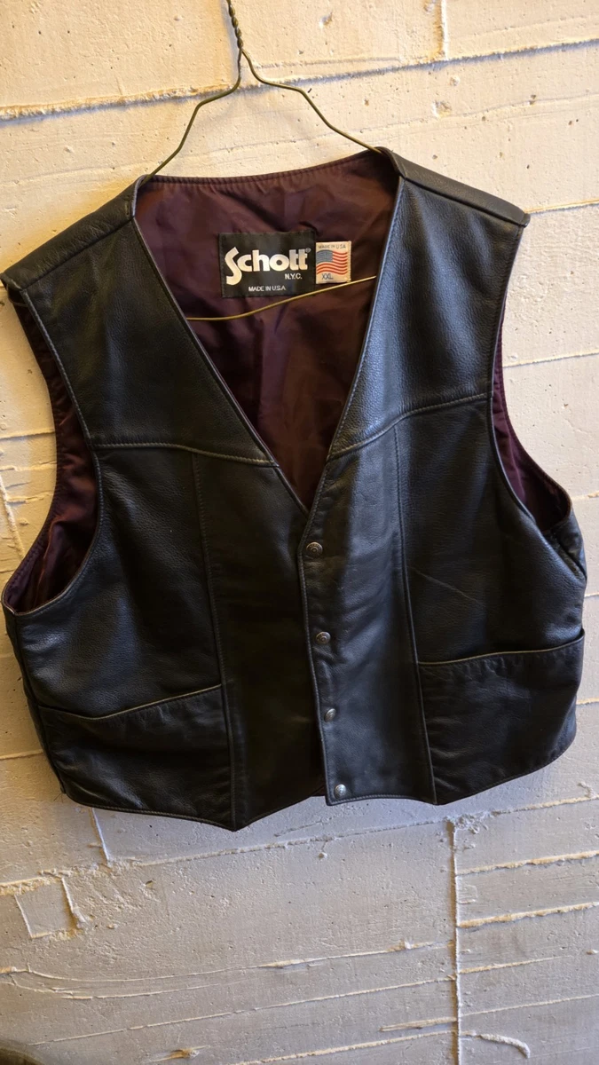 SCHOTT Vest Coats, Jackets & Vests Leather Outer Shell for Men for
