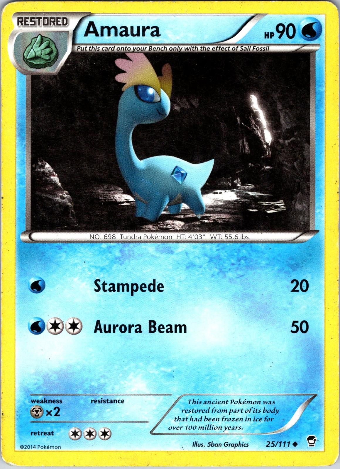 Amaura 25/111 Uncommon Furious Fists Pokemon Heavily Played