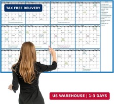 Large Dry Erase Calendar - Undated Wall Calendar Dry Erase, 58" x 37", 12-Month