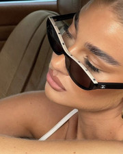 CHANEL CH5416 Beige  Black Acetate Oval Woman's Sunglasses 57-18-145mm