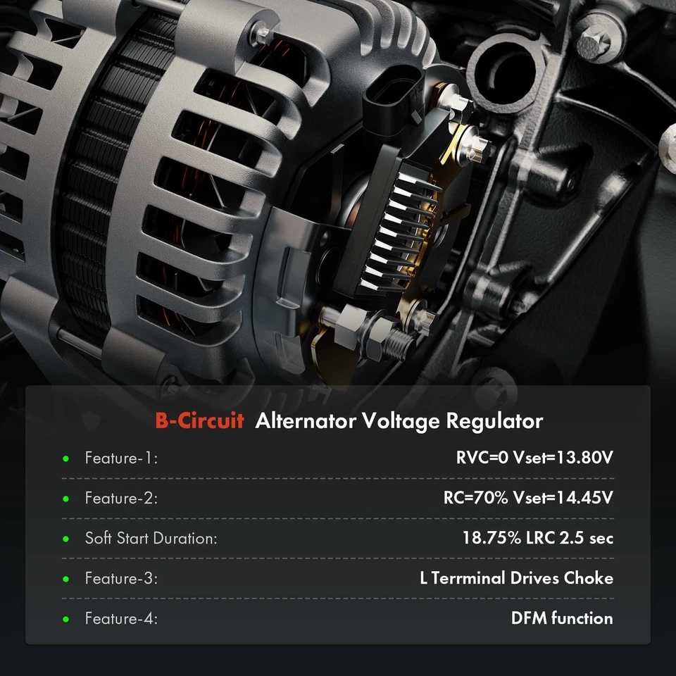 A-Premium Alternator Voltage Regulator for Chevy Tahoe GMC Sierra 1500 Cadillac - Image 2 of 4