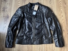 Giacca di pelle nera cerata a mano Belstaff Outlaw UK46/IT56/3XL nuova