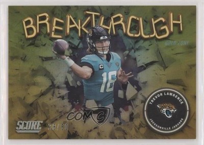 2022 Score Breakthrough Gold Zone 38/50 Trevor Lawrence #B14 uk2