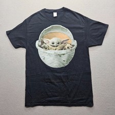 Star Wars The Child Grogu Baby Yoda Men's Medium Black Short Sleeve T-Shirt