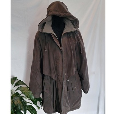 F.S.L. Collection Hooded Parka Jacket XL Brown DuPont Thermolite Plus Insulated