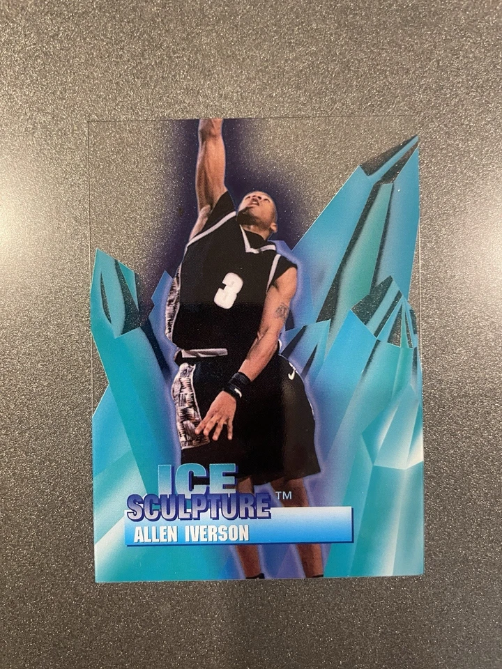 1996 Collector's Edge 新秀愤怒 #19 Allen Iverson 冰雕。 76ers 罕见 — 第 2/3 张图片