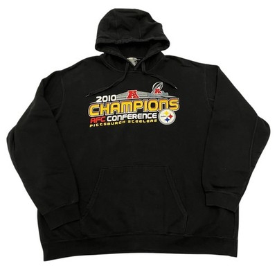 Pittsburgh Steelers Hoodie Herren 2XL schwarz NFL 2010 AFC Champions Sweatshirt