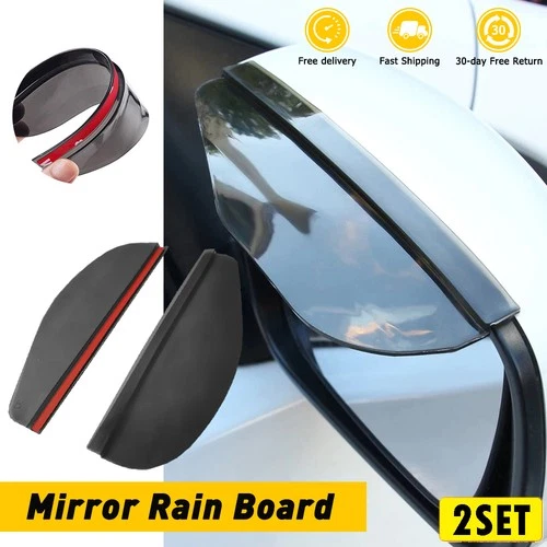 2Set Car View Rear Side Rain Mirror Eyebrow Board Guard Sun Visor Shade Shield W