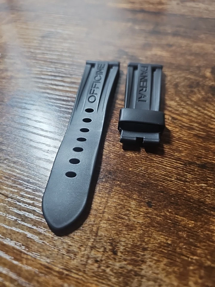 Reloj Panerai 26/22 mm negro OEM Caoutchouc correa de buceo de goma para hebilla Tang #3 Foto 4 de 4