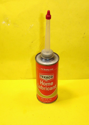 Vintage Texaco Home Lubricant 4 Fluid Ounces Oil Can Empty VGC 1967 USA