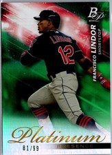2018 Bowman Platinum Platinum Presence Green /99 Francisco Lindor #PP-18