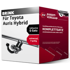 Anhängerkupplung abnehmbar + E-Satz 7pol universell für Toyota Auris Hybrid 10-