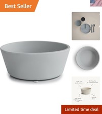 Elegant BPA-Free Silicone Suction Bowl for Mess-Free Toddler Feeding - Stone