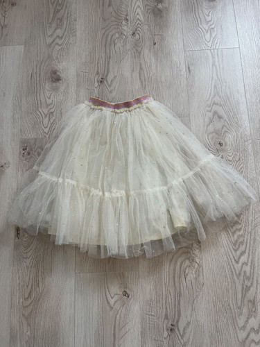 Lola And The Boys Spin and Dream Sparkle Ivory Midi Skirt Sz. 6 - Picture 2 of 5