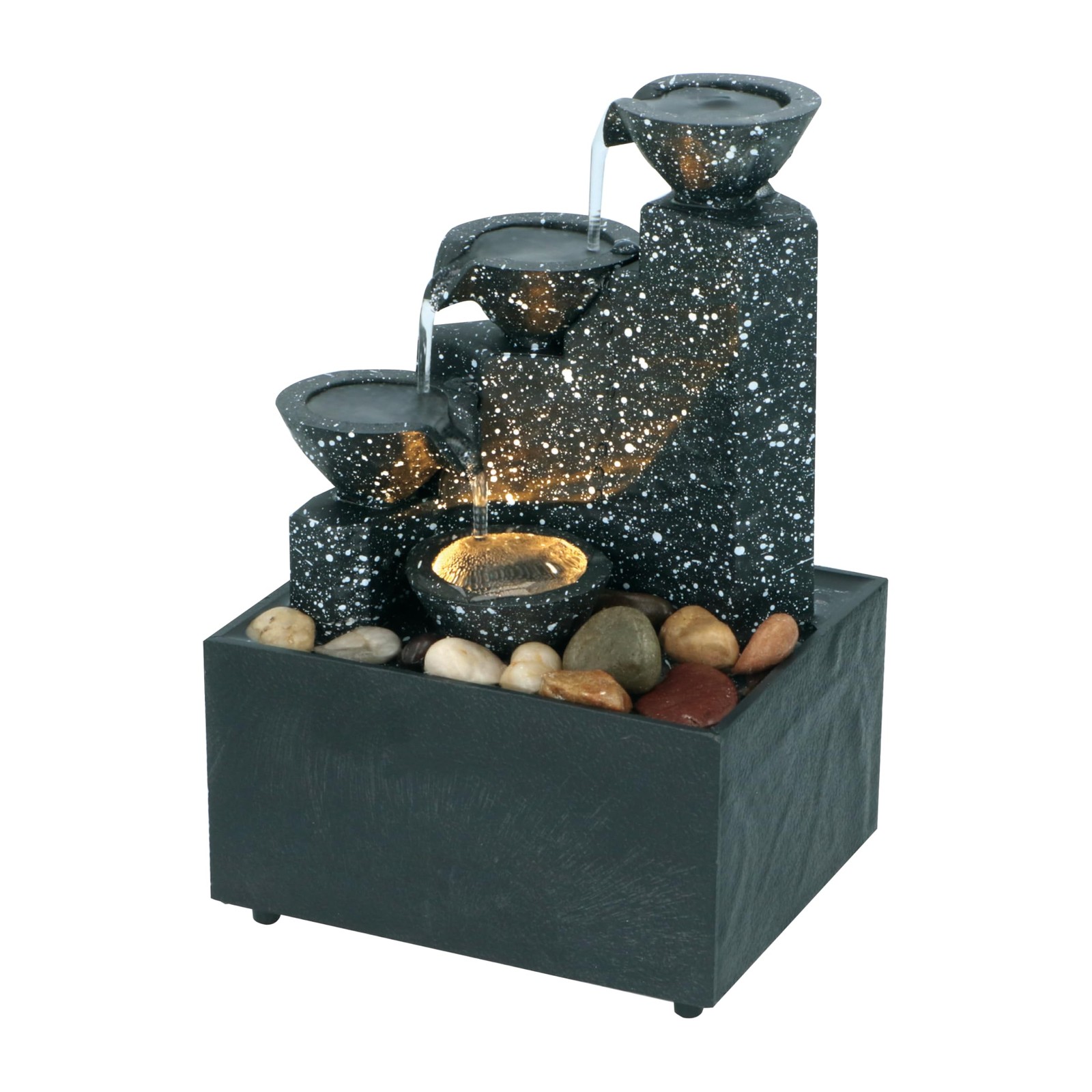 Menkind Unisex Multicolor Well Being Modern 3-Tier Tabletop Fountain Serene Water Feature - Image 3