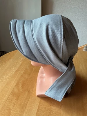 Unisex Piratentuch Bandana Schild graublau Gr. M-L handgenäht bei Chemo neu - Bild 1 von 4
