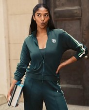 Victoria Secret PINK Green Zip Up Track Jacket L NEW