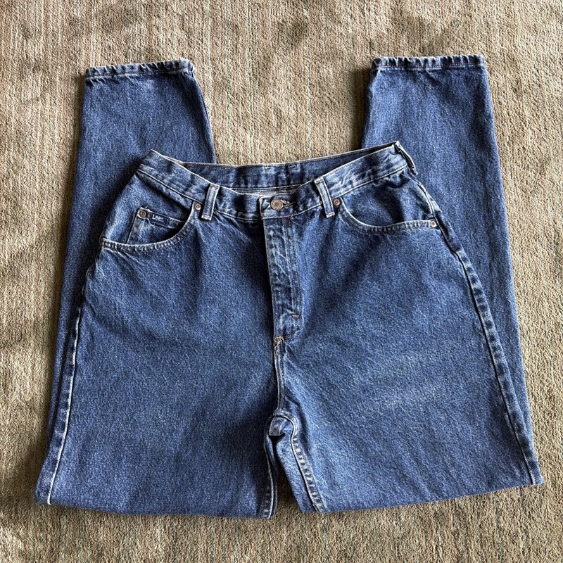 Women’s Lee Dungarees Denim Jeans Size 14 M Vintage Tapered Mom Style