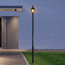 3m Straßenlaternen Mast Metall Laternenpfahl Straßenbeleuchtungsmast Schwarz