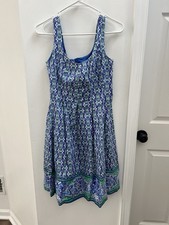 Nine West Dress Women’s Green/ Blue Design Sleeveless Dress Size 4