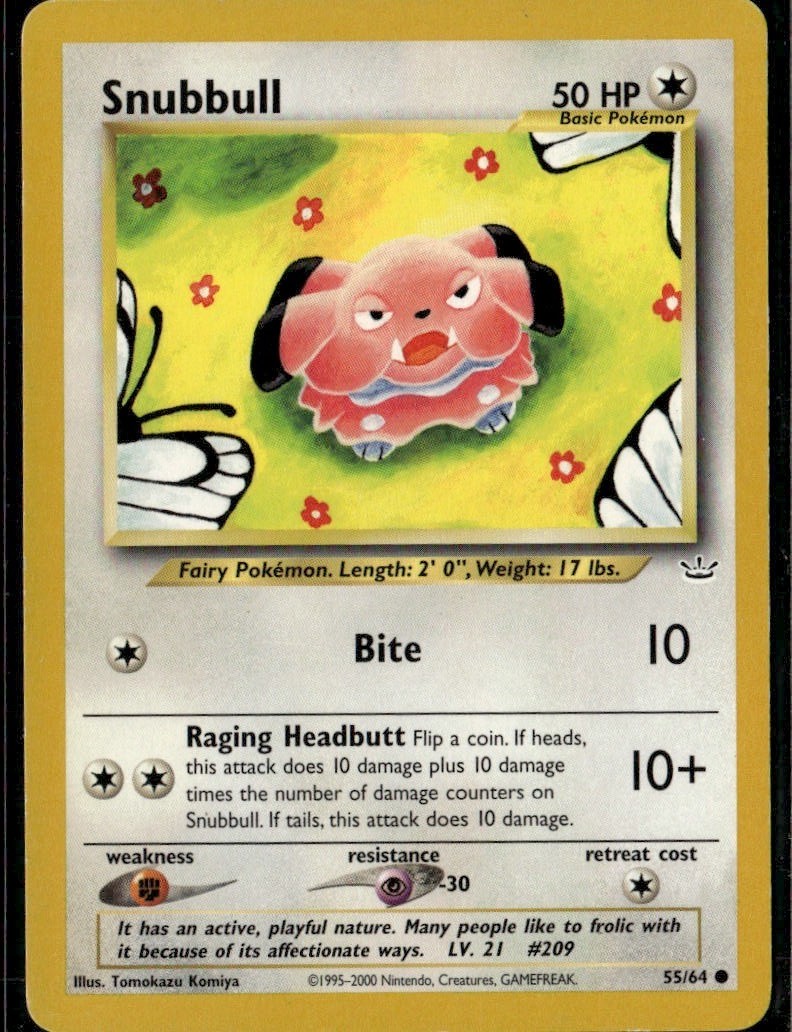 Snubbull Common Neo Revelation 55/64 Colorless Unlimited Pokemon Card