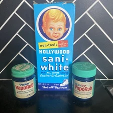 Vintage Products Movie Props - Hollywood Sani-White & Vicks VapoRub Bottles