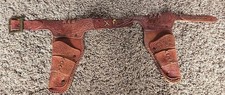 Vintage Western Cowboy Brown Dual Toy Cap Gun Holster Belt