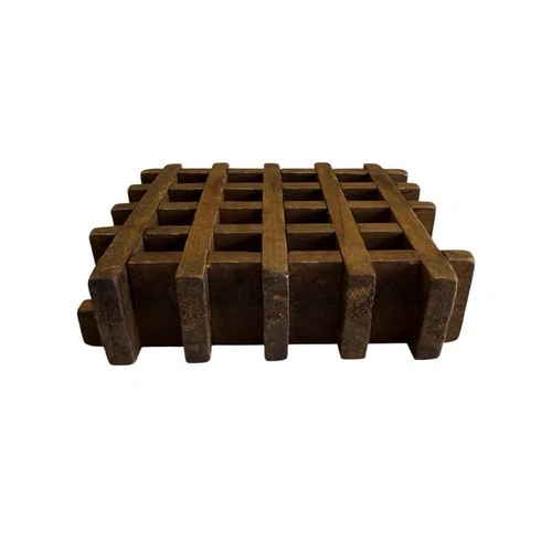 MCM Vintage Teak Wood Trivet Lattice Waffle Square Danish 6"x 6" Handmade Modern image 5