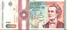 Romania 1000 Lei 1991 VF Pick-101