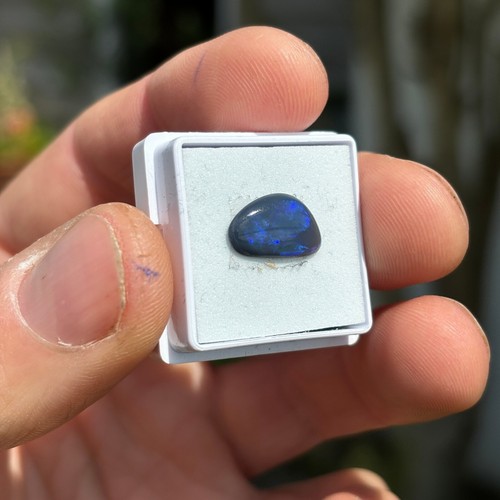 Piedra preciosa suelta australiana ópalo negro Lightning Ridge de 1,60 quilates forma libre Eo-690 - Imagen 9 de 12