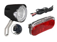 Led Scheinwerfer 20 Lux Set RüCklicht Standlichtautomatik, Kabel FüR Nabendynamo