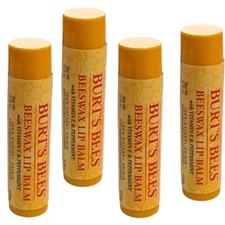 (Pack of 4) Burt's Bees 0.15oz Beeswax Lip Balm, 100% Natural Origin