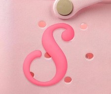 Pink Initial Letter 'S'  Bogg Bag charm tote bag charm New 4 in length