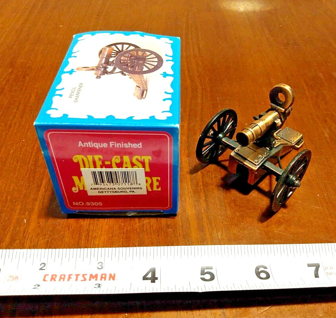 GATLING GUN BRONZE DIE CAST METAL COLLECTIBLE PENCIL SHARPENER NEW
