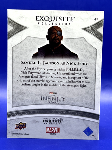 2021 UD Marvel Black Diamond 2020 Exquisit #41 Samuel L Jackson Nick Fury /125 - Bild 4 von 7
