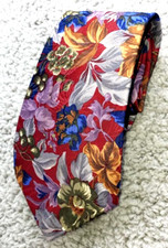 Dino Orsini VTG men's neck tie XL Sophisticated Floral polyester. Made in USA
