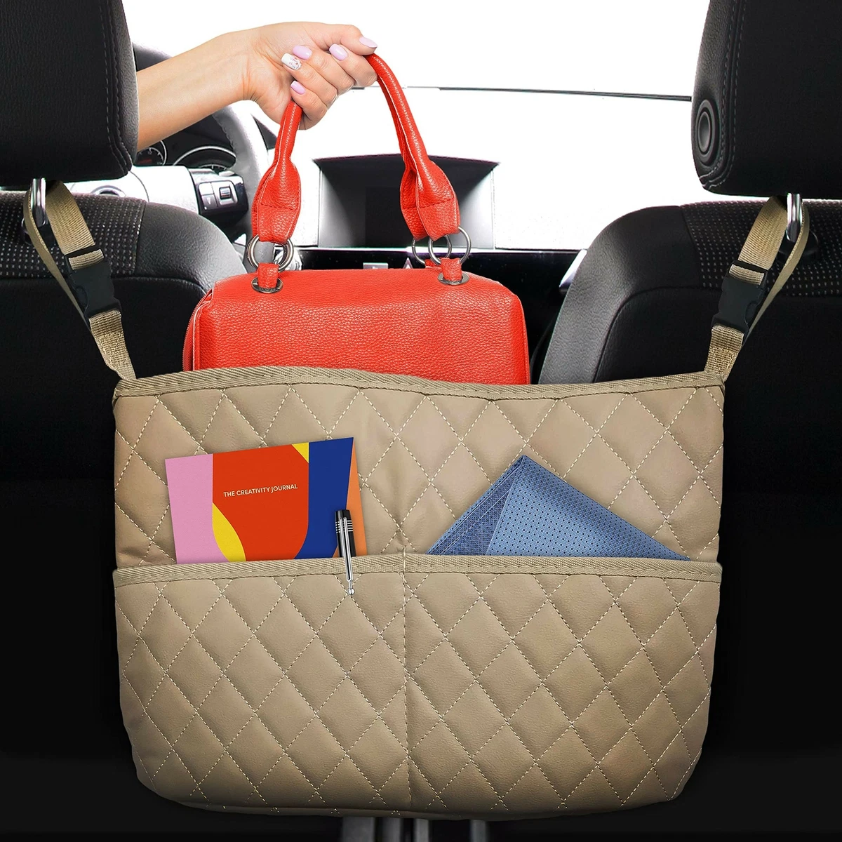 Buy Car Net Pocket Handbag Holder, Car Purse Holder Between Seats