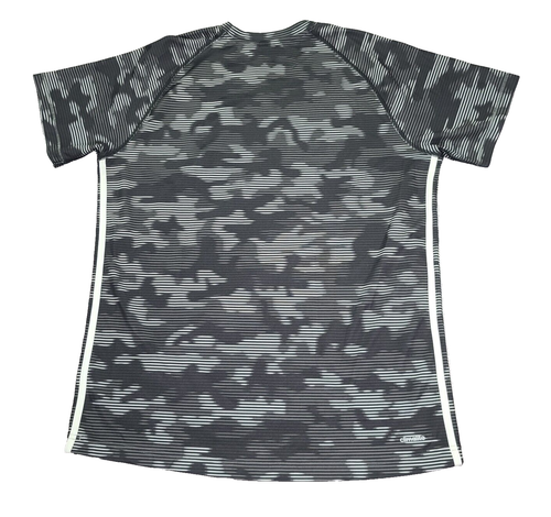 Adidas Mens Large Black/Gray Climalite Camouflage Tee Shirt Crew Neck Logo - Picture 4 of 17