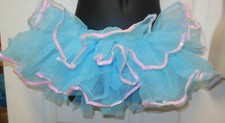 Two Tier Organdy Tap Skirt Tutu Copen Blue Pink Sequins Girls Child Sizes